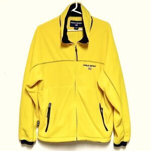 Ralph Lauren Polo Thermal Pro Fleece Jacket Concealed Hood Sz Mens L